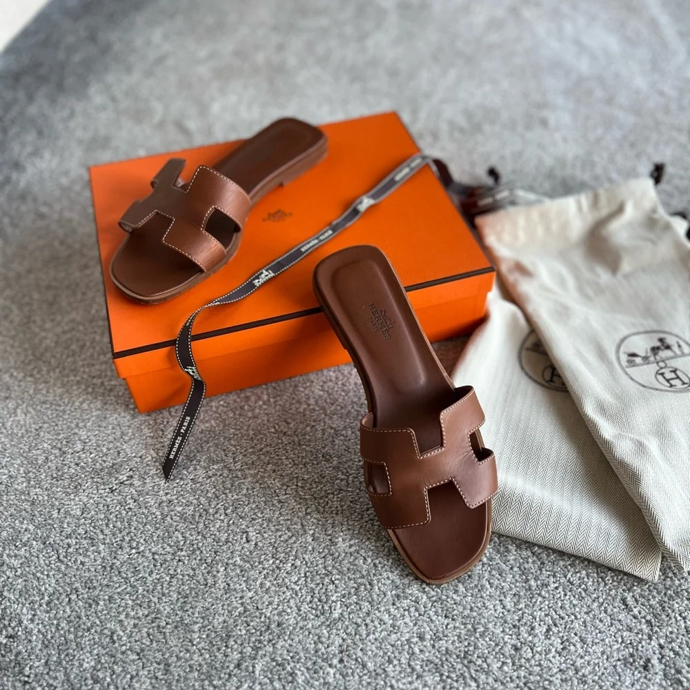 Hermes | Shoes | Hermes Oran Sandals In Gold Size 37 Preloved